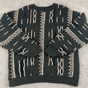 Vintage Milford Sportswear Sweater Mens Medium 3D Knit Crewneck USA 90s T728